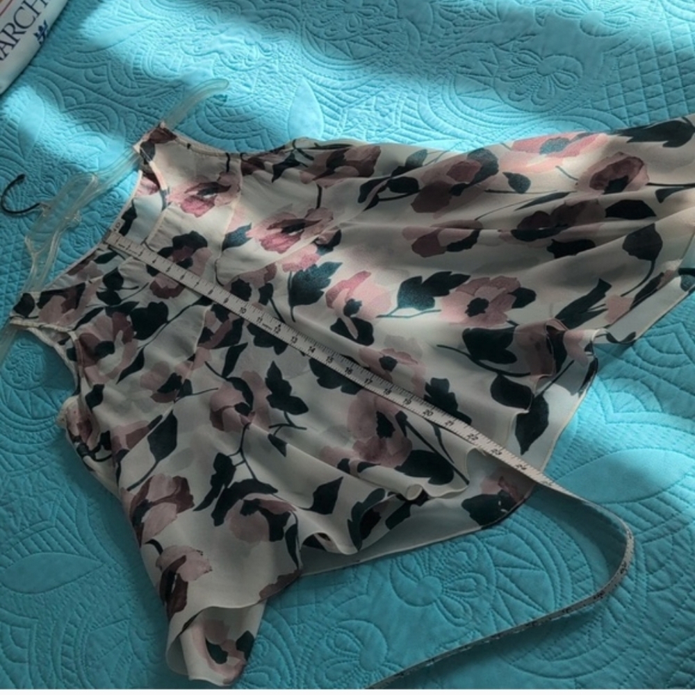 Sumo 100% silk top asymmetrical hemline feminine boho top Floral - Picture 7 of 8